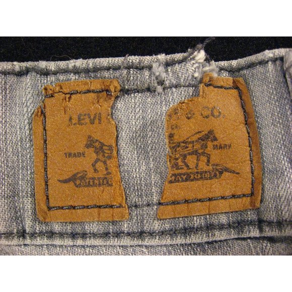 LEVIS Womans 504 CUTOFF JEANS SHORTS W 28 Denim Gray LOW RISE Zipper-fly Stretch - Picture 7 of 11